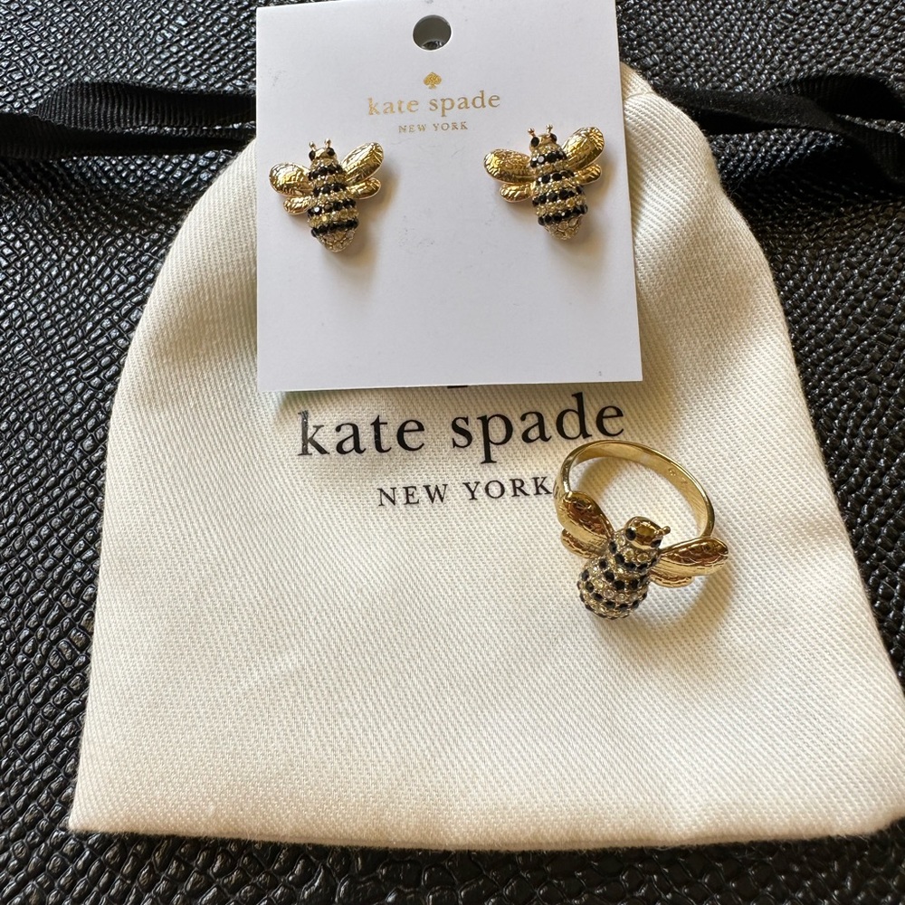 Kate Spade Bee Earring Studs & Ring